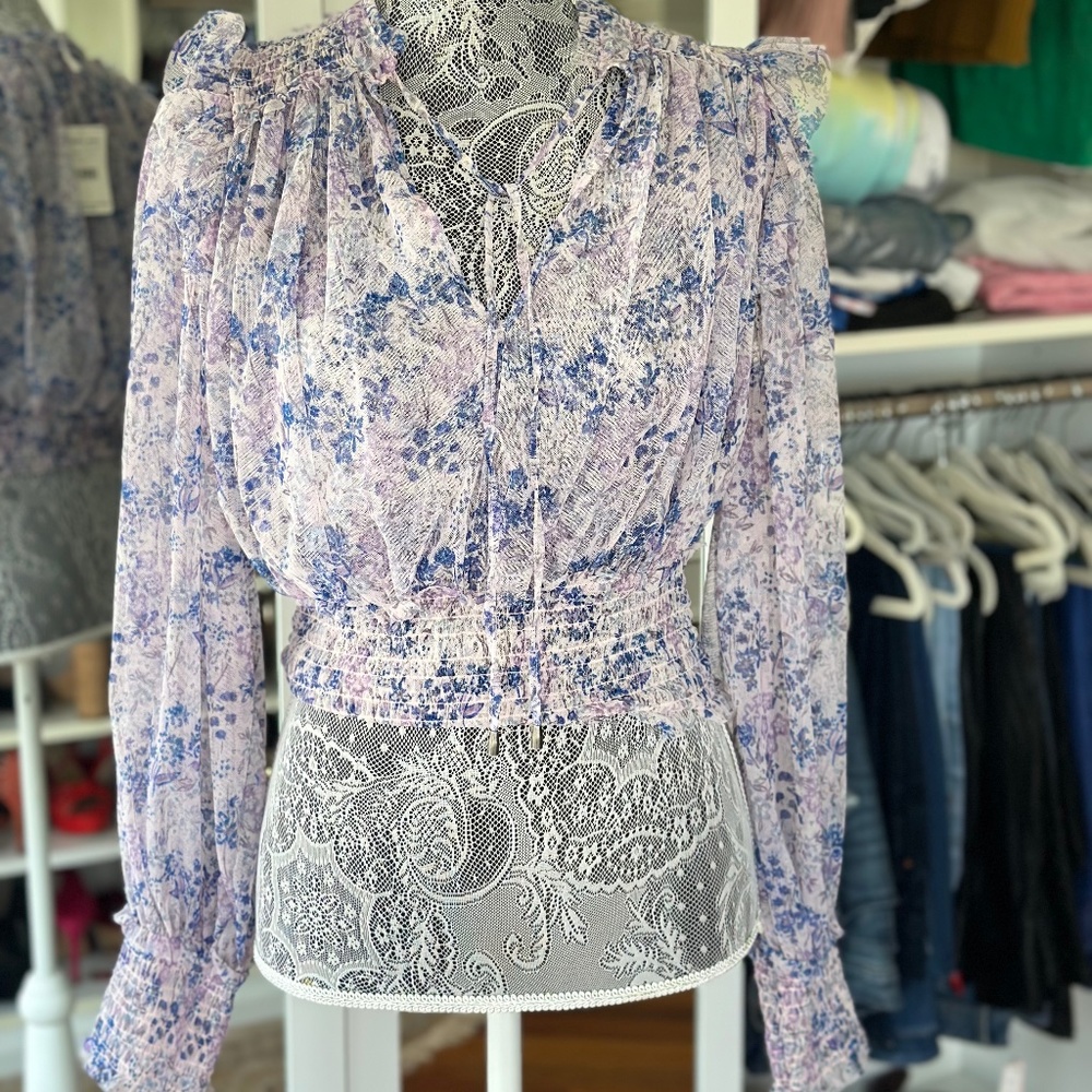 Free people long sleeve lilac combo shirt size M